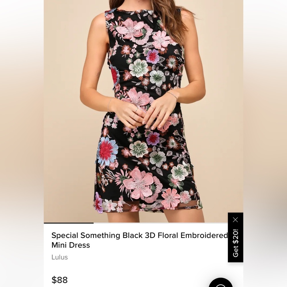 Lulus Special Something Black 3D Floral Embroidered Mini Dress